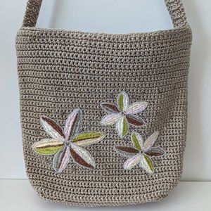 Liz Claiborne Embroider Woven Flower Shoulder Bag